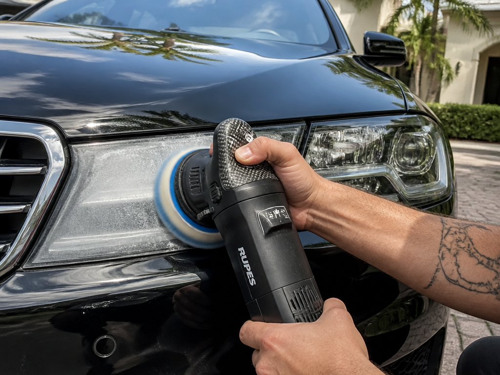 Restored headlight clarity after FORMA Detailing headlight restoration